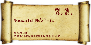 Neuwald Mária névjegykártya
